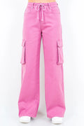 American Bazi Full Size Drawstring Wide Leg Cargo Pants Plus Size