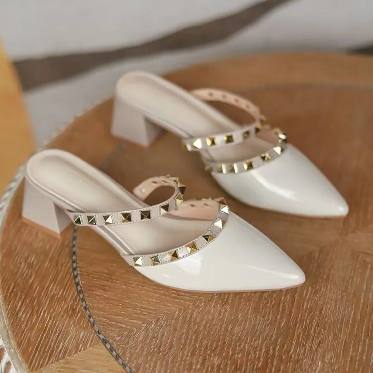 Point Toe Block Heels Sandals
