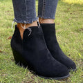 Round Toe Wedge Ankle Boots