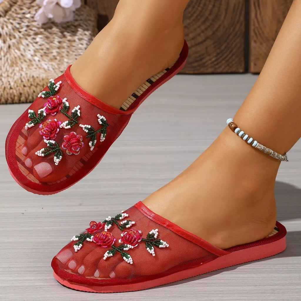 Floral Round Toe Sandals