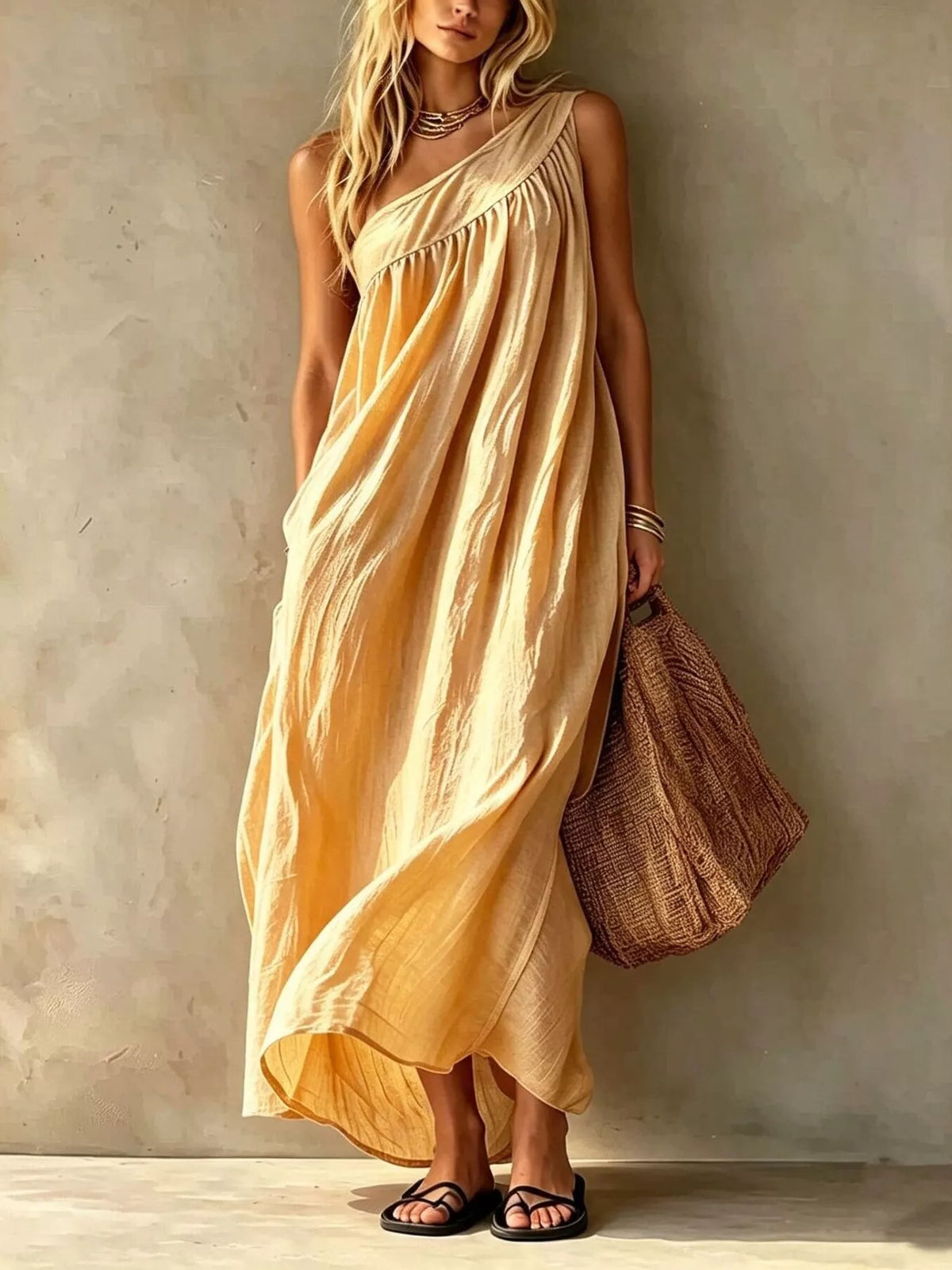 Full Size One-Shoulder Maxi Dress Plus Size