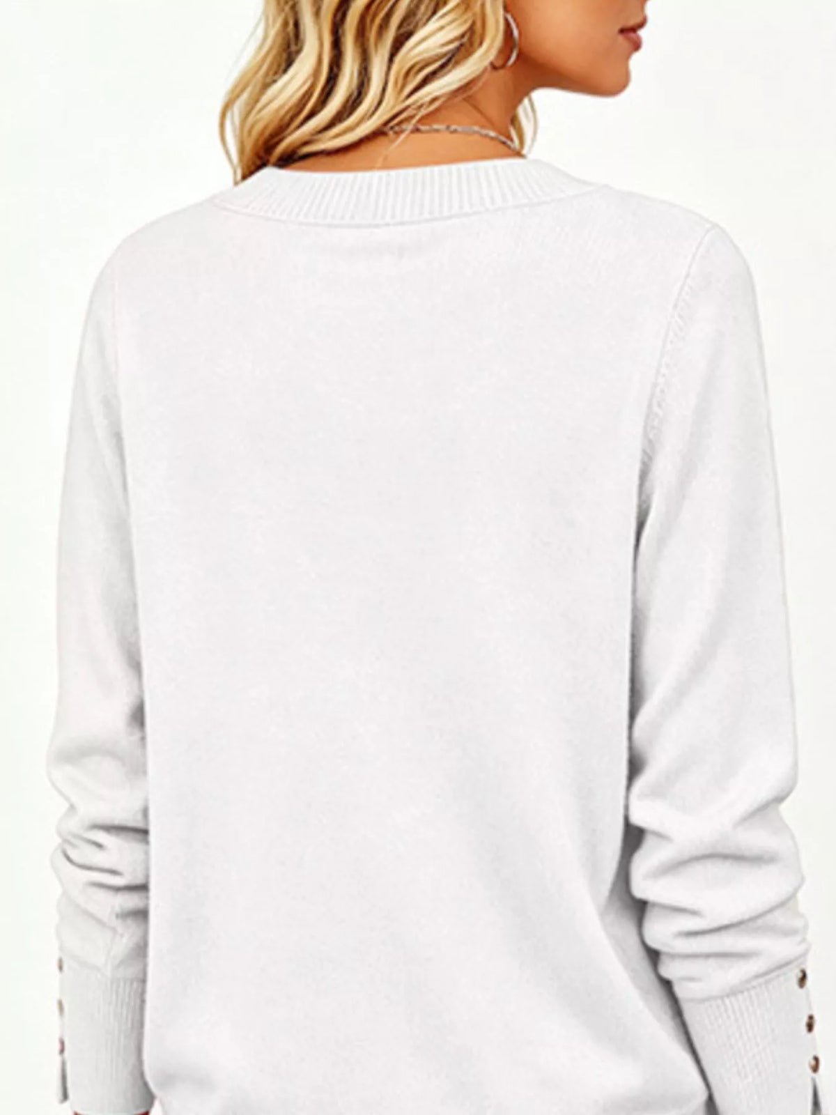 V-Neck Long Sleeve Sweater w