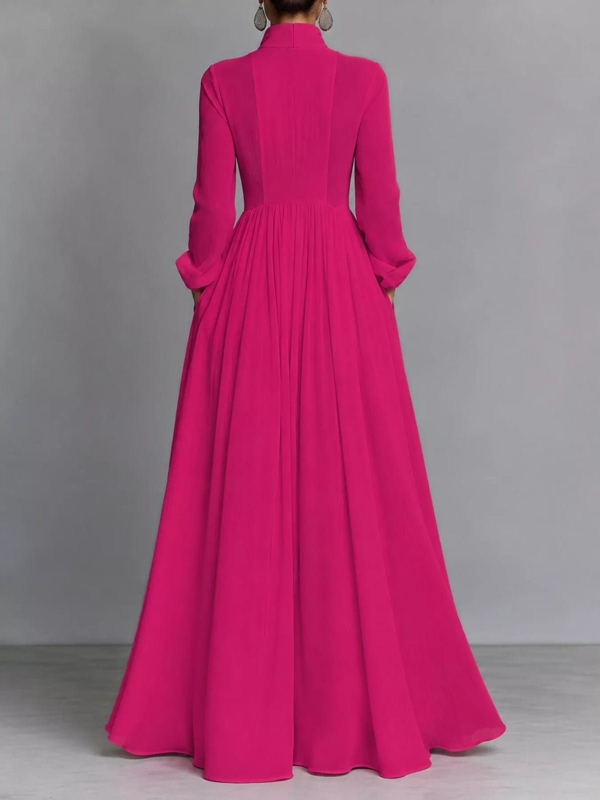 Full Size Long-Sleeve Button Front Maxi Dress Plus Size