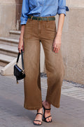 Brown Mimimalist Patch Pocket Womens Shift Jeans