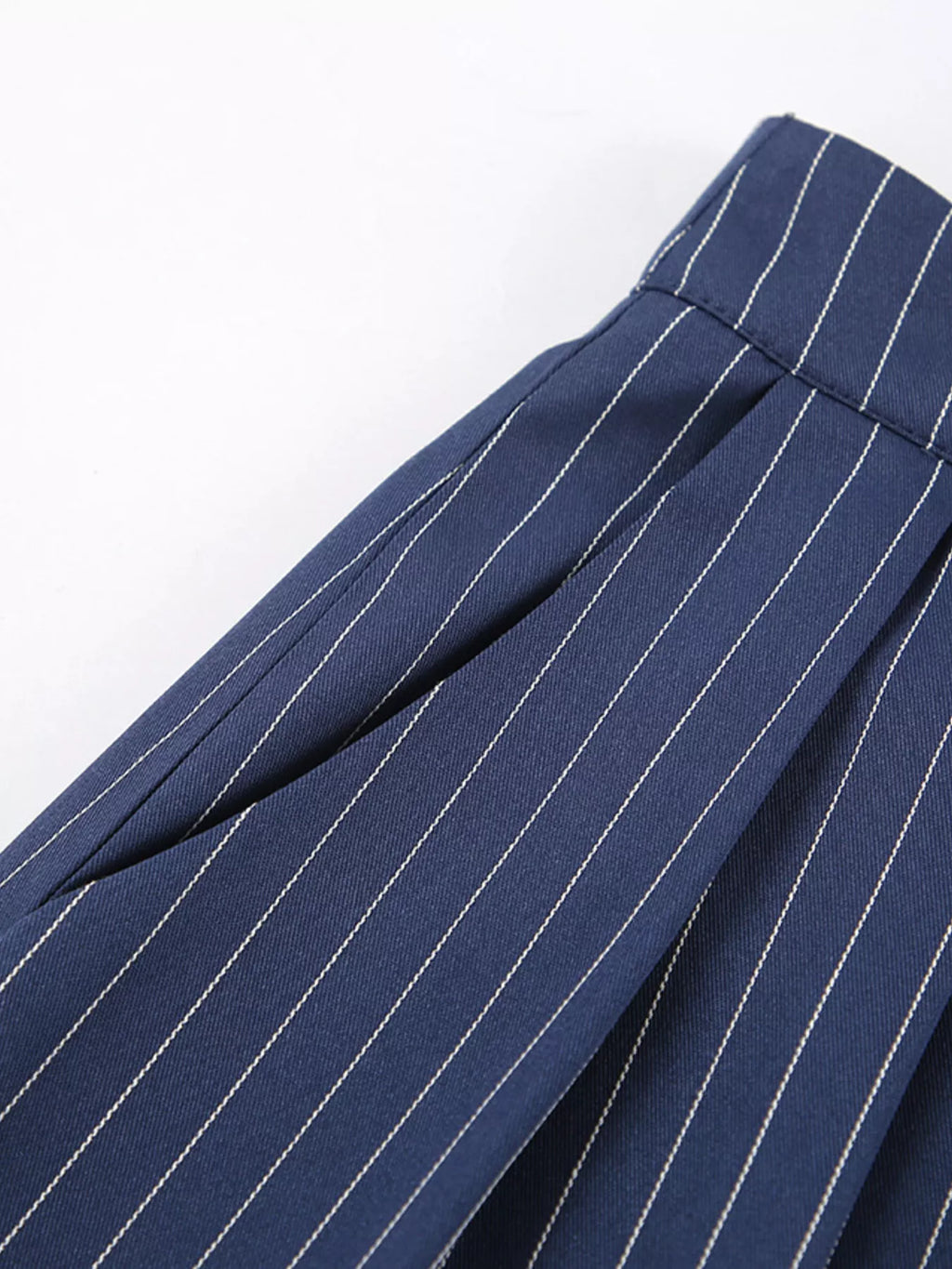 High-Waisted Pinstripe Wide-Leg Pants