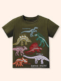 Children's Dinosaur Skeleton Print Short Sleeve T-Shirt