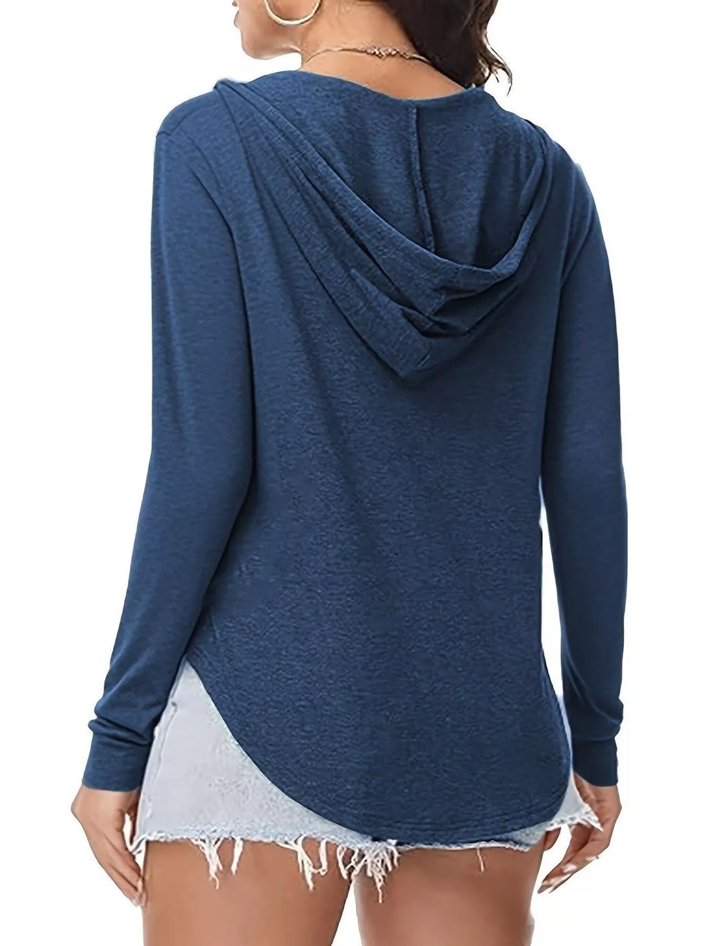 Full Size Drawstring Long Sleeve Hooded Top Plus Size