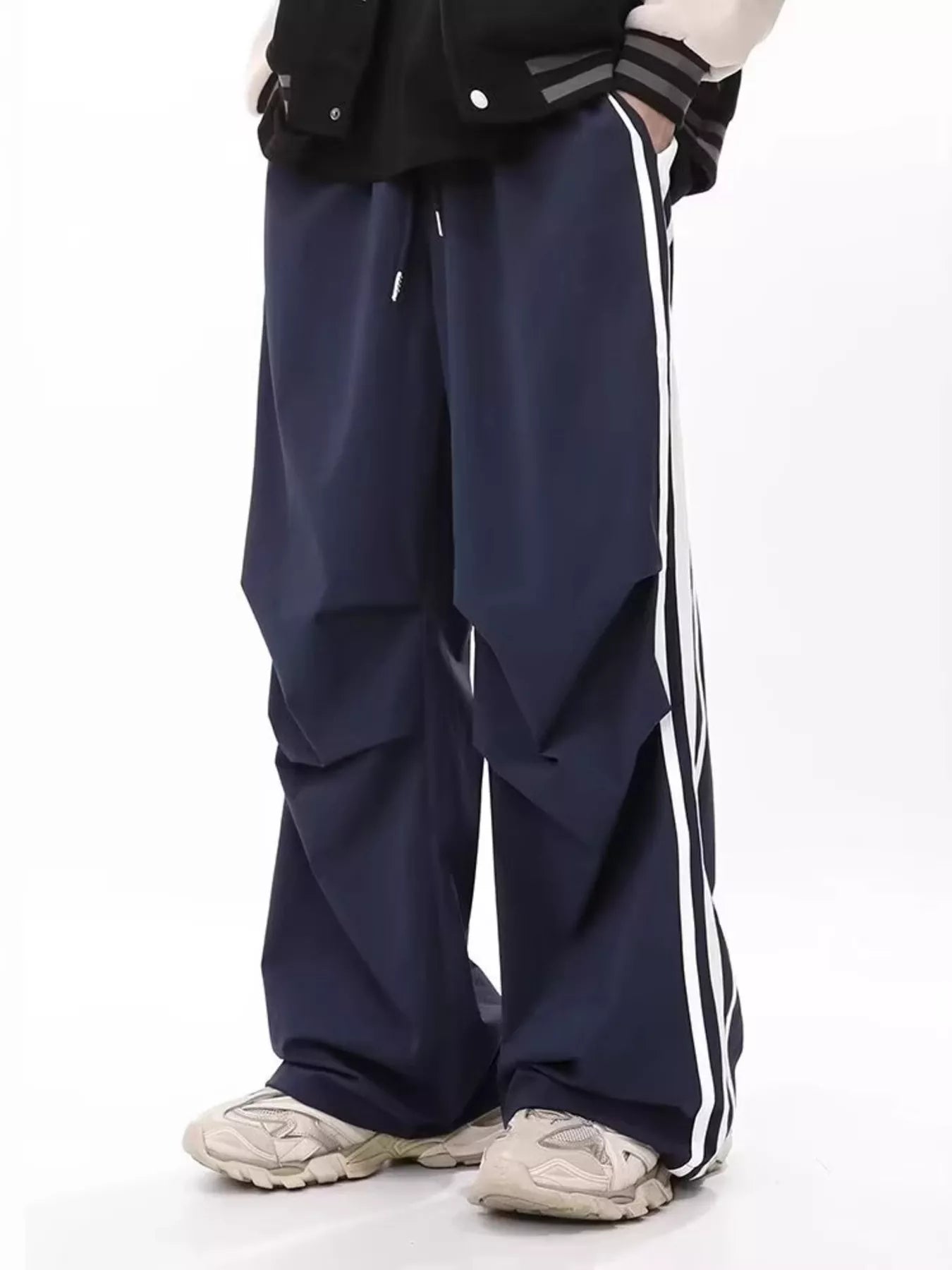 Men's Plus Size Wide Leg Striped Pants