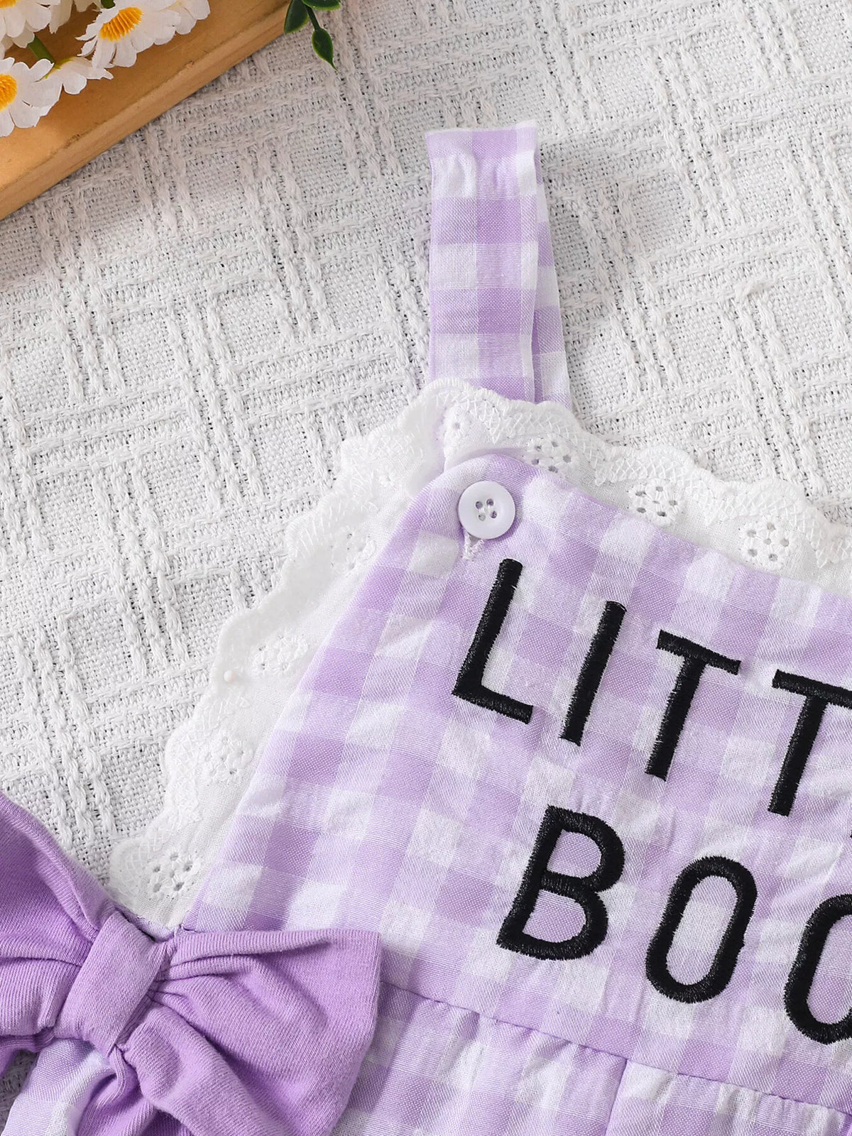 Children's Little Pumpkin Gingham Ruffle Hem Jumpsuit