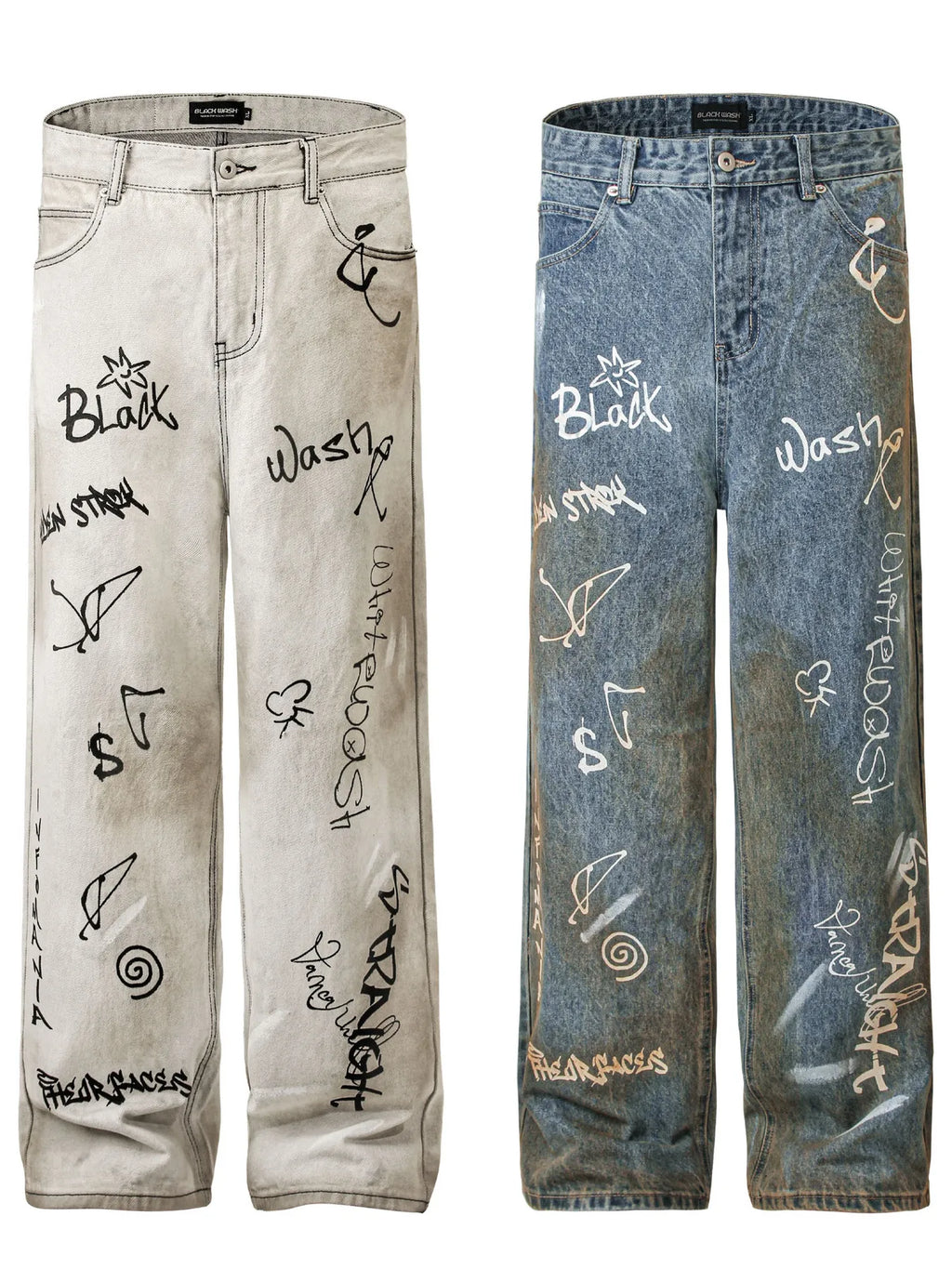 Men's Graffiti Art Loose Fit Jeans