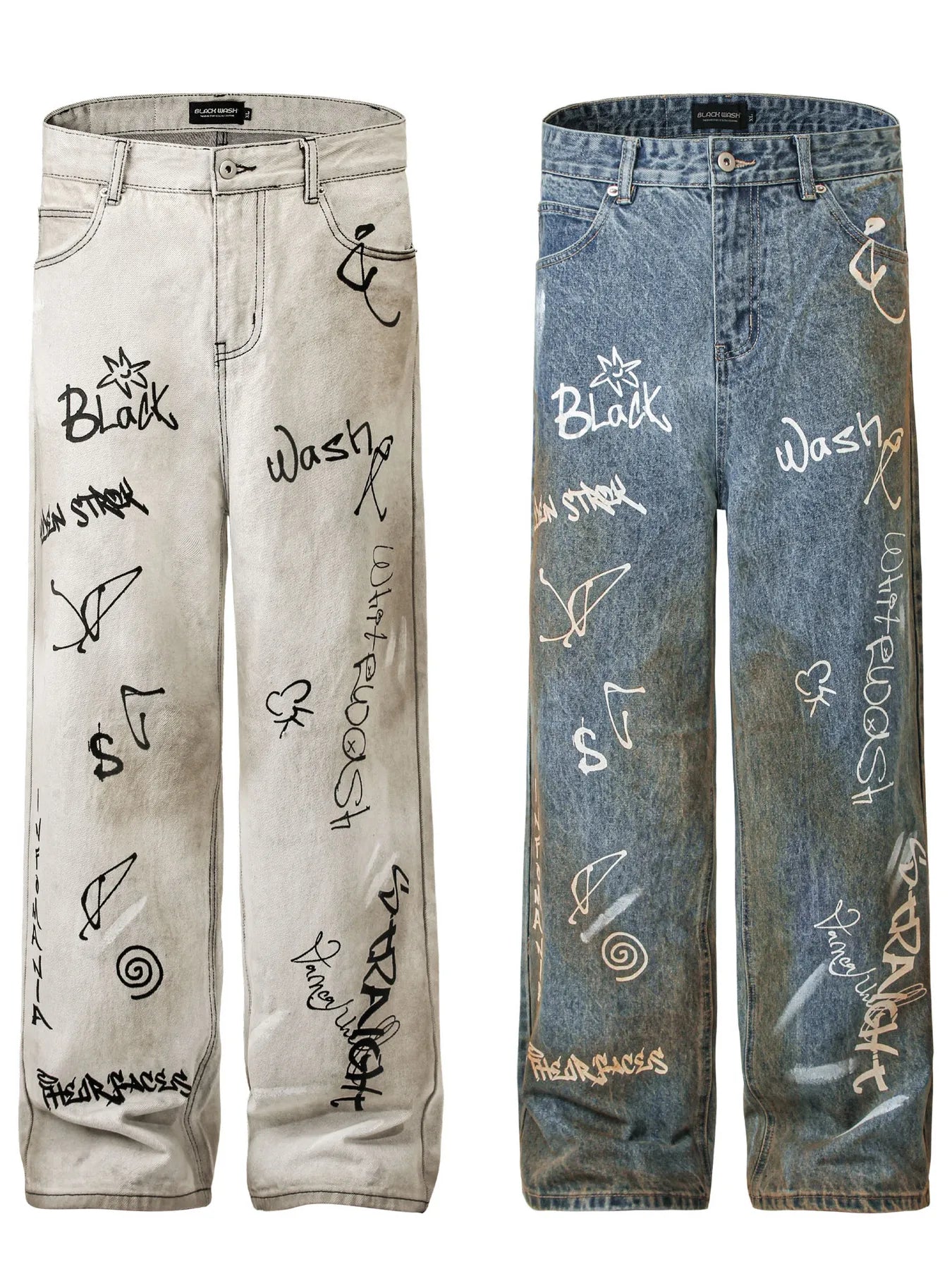 Men's Graffiti Art Loose Fit Jeans