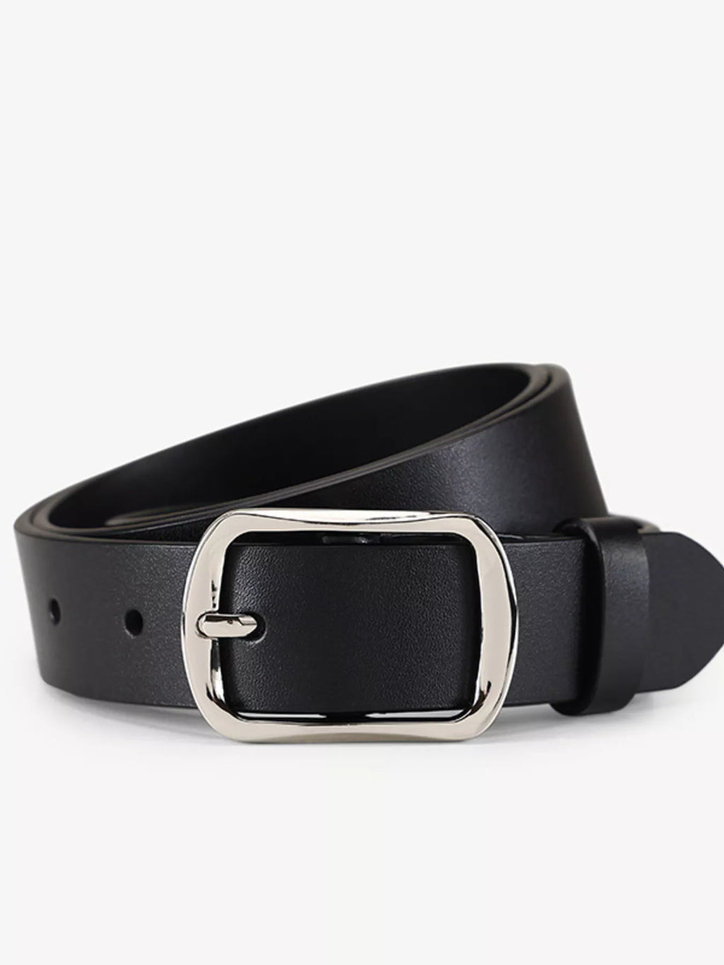 Classic Square Buckle Leather Belt