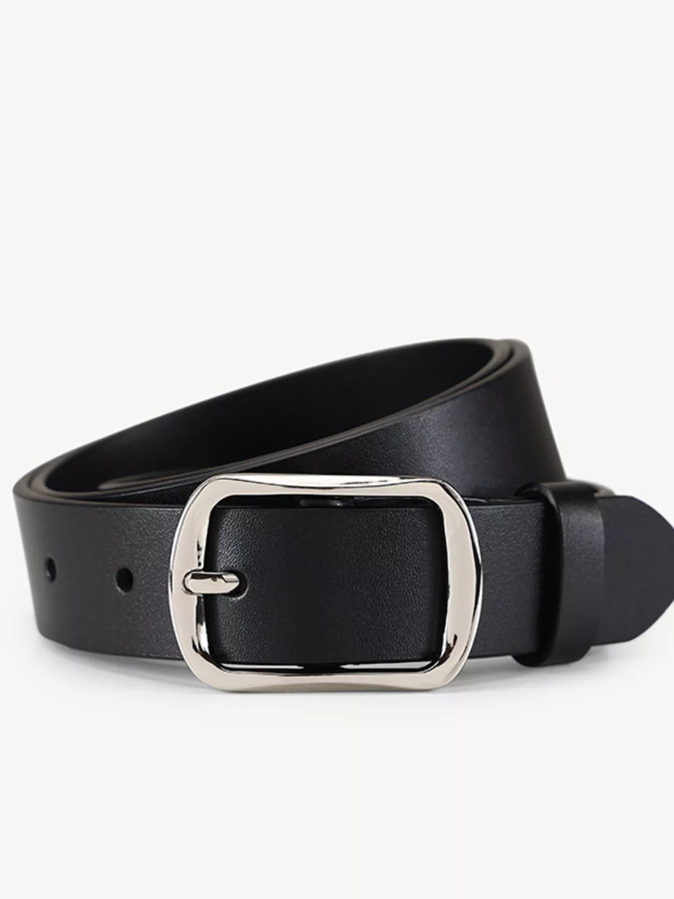 Classic Square Buckle Leather Belt