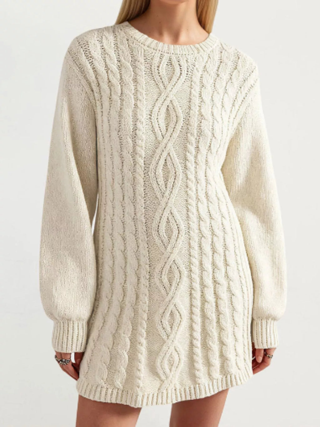 Cable Knit Sweater Mini Dress