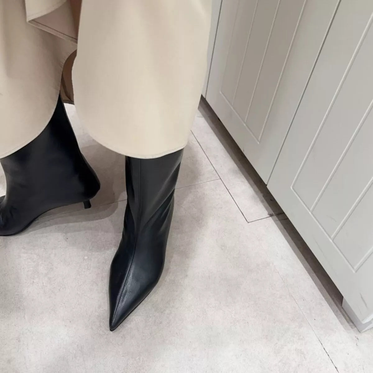 Point Toe Kitten Heels Boots