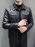 Men's Plus Size Classic Fit Faux Leather Jacket
