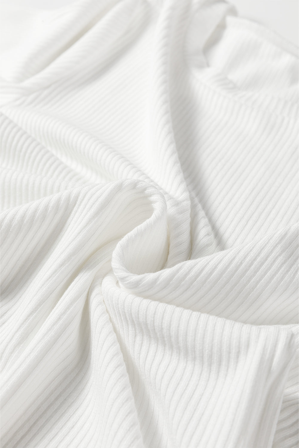 Solid Ribbed Round Neck Long Sleeve Bodysuit