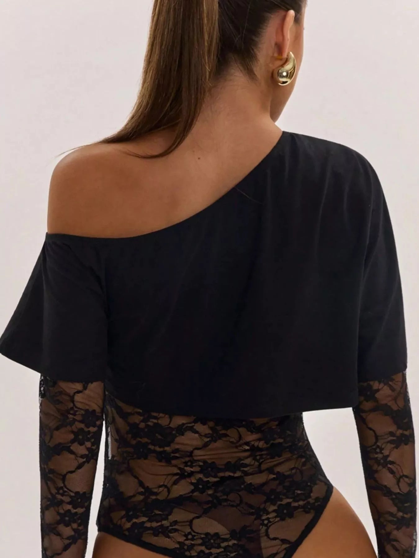 One-Shoulder Lace Bodysuit