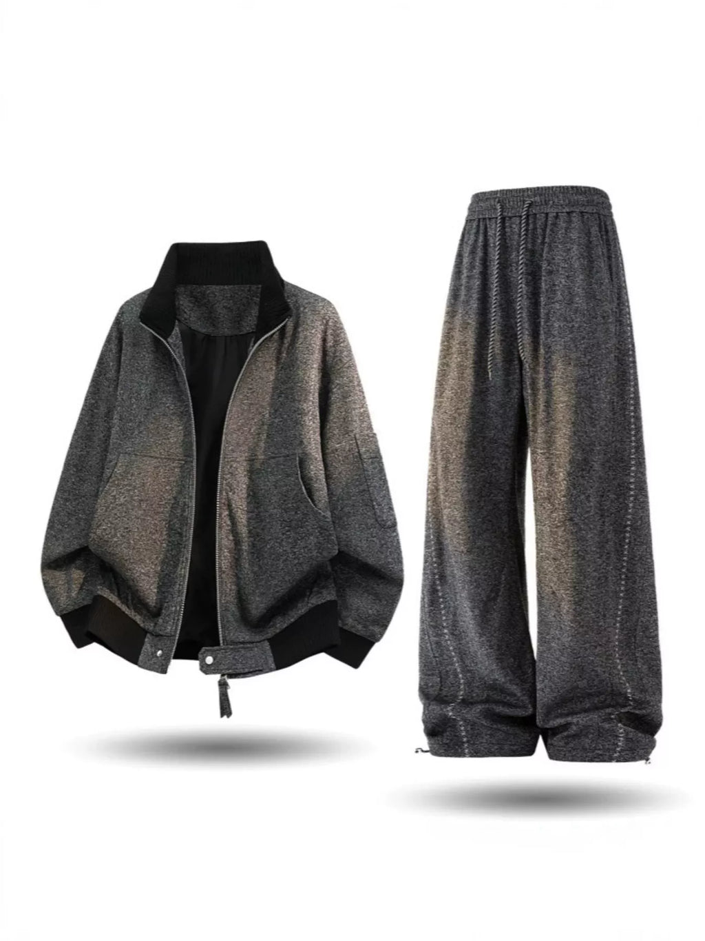 Men's Plus Size Thick Jacket and Pants Tracksuit Set