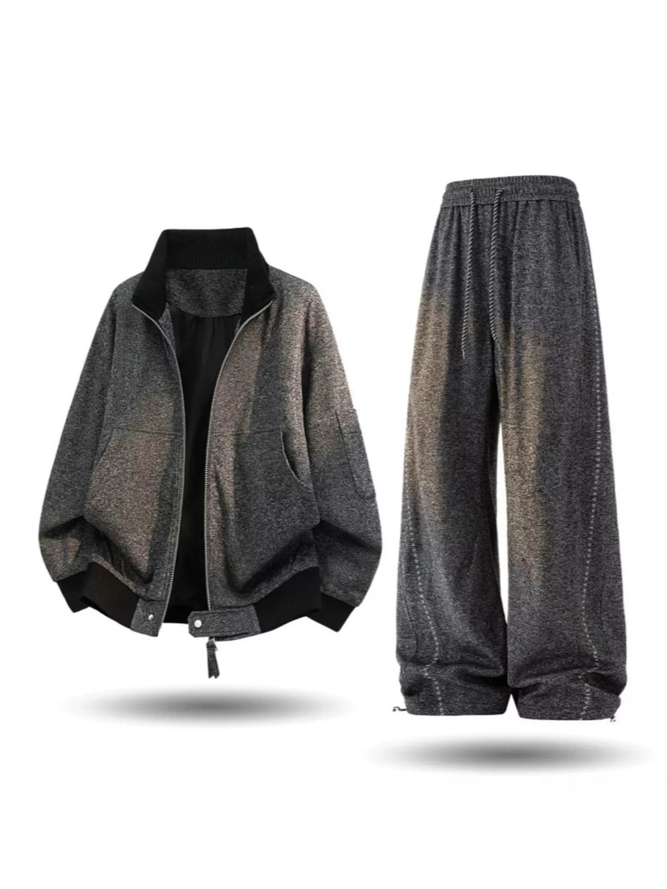 Men's Plus Size Thick Jacket and Pants Tracksuit Set