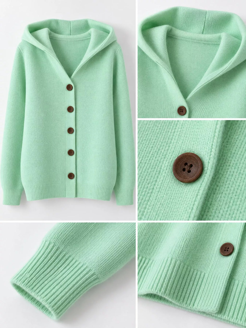 Full Size Hooded Button-Down Knit Cardigan Plus Size