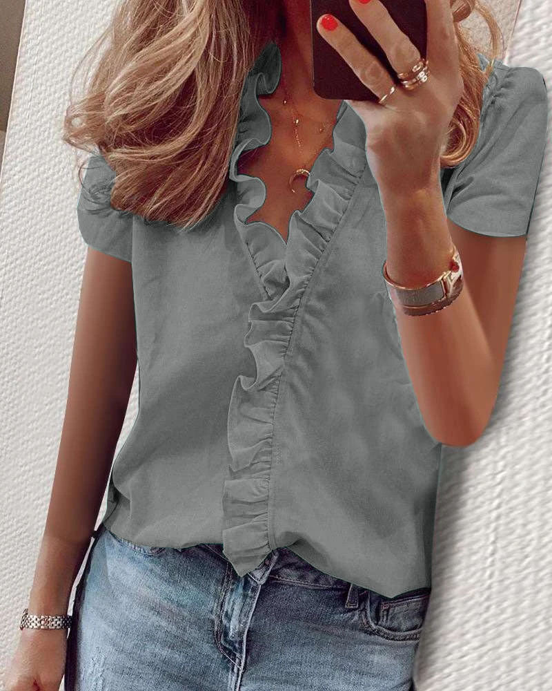 European And American Ruffled Blouses