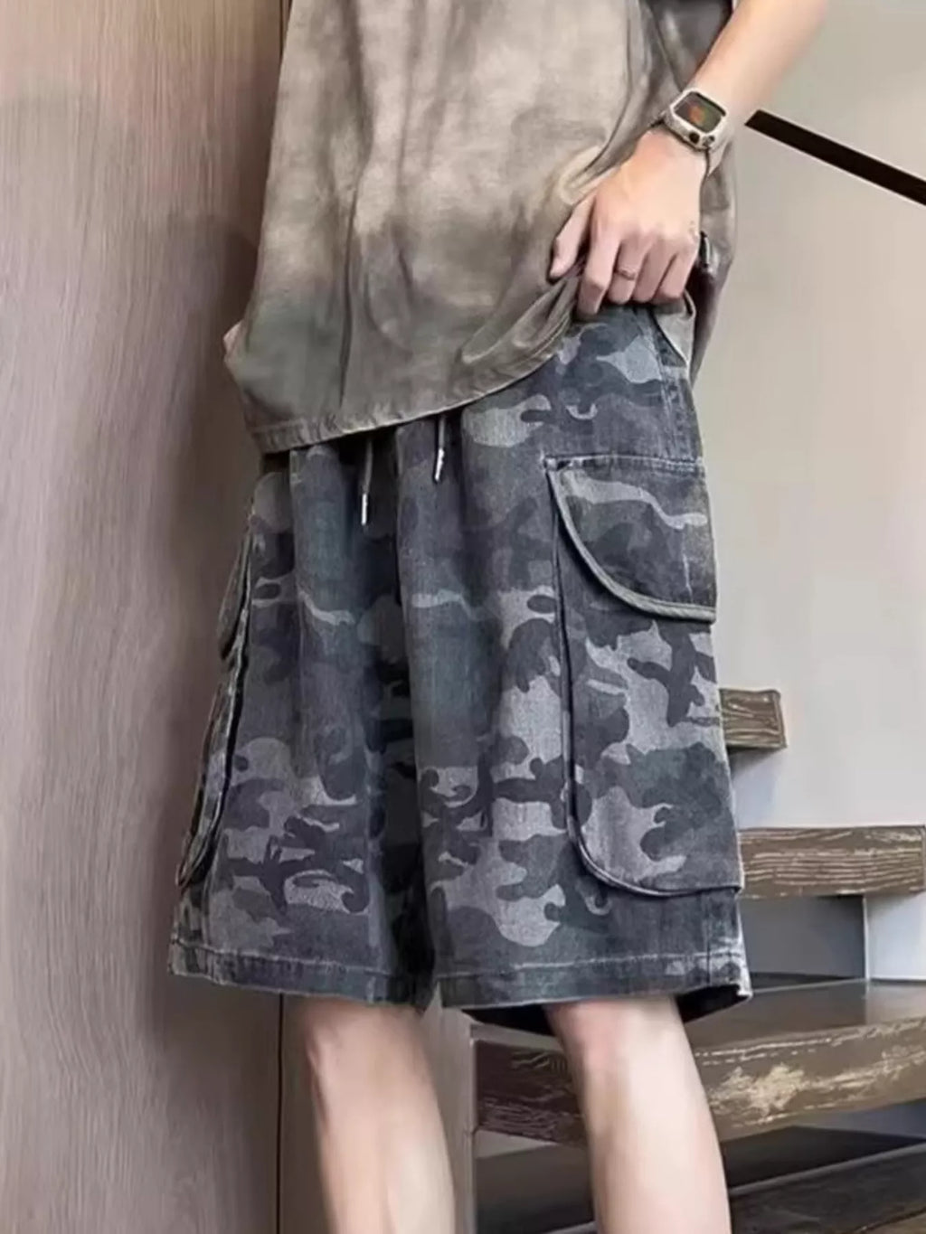 Men's Plus Size Casual Camouflage Cargo Shorts