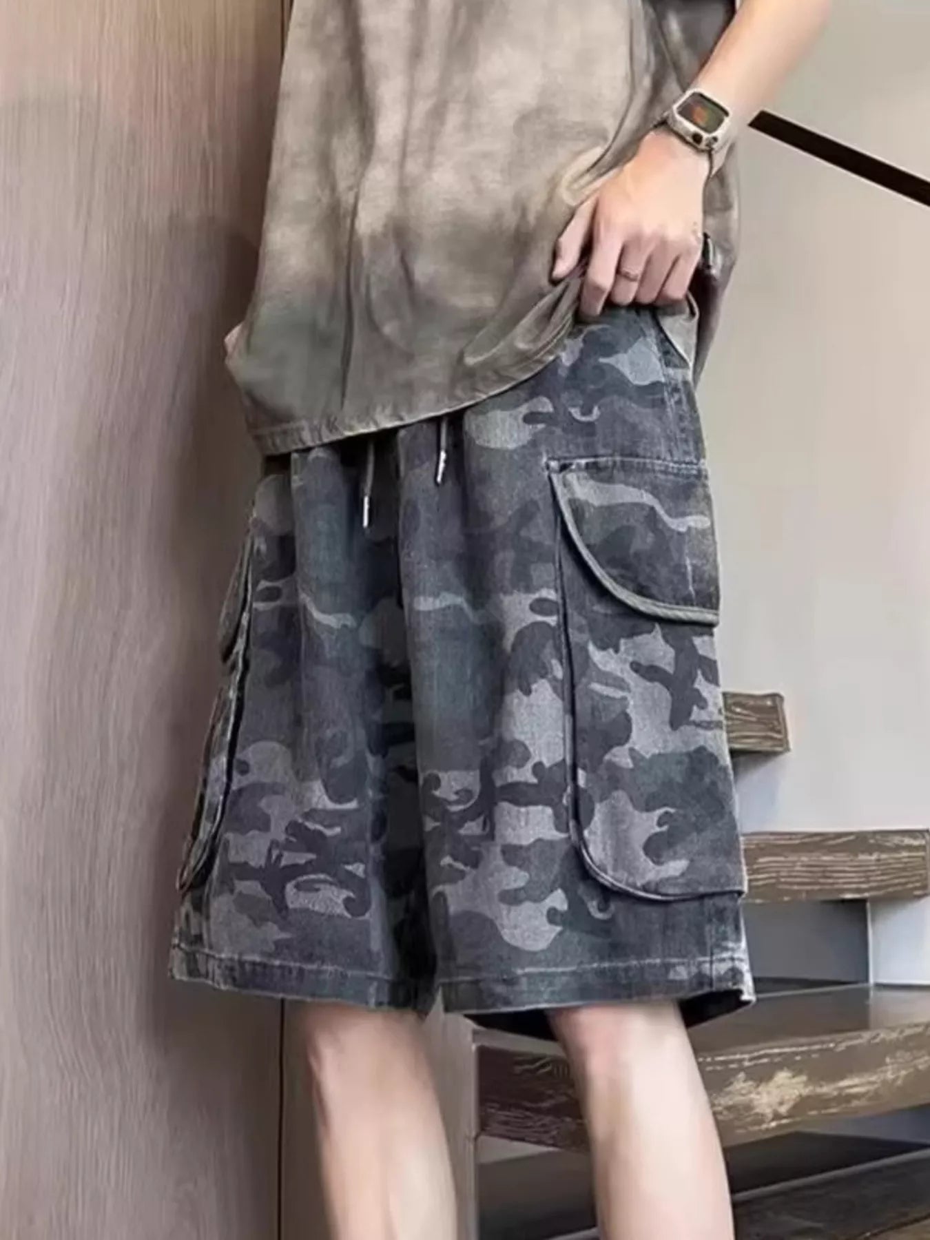 Men's Plus Size Casual Camouflage Cargo Shorts
