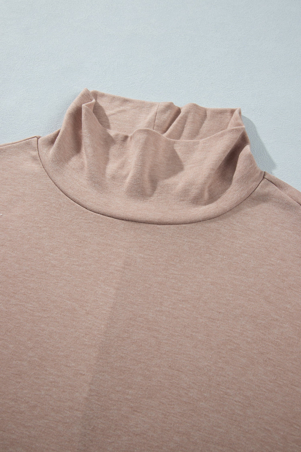 Smoke Gray High Neck Long Sleeve Shift Blouse
