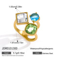 Color Stone Zircon Ring