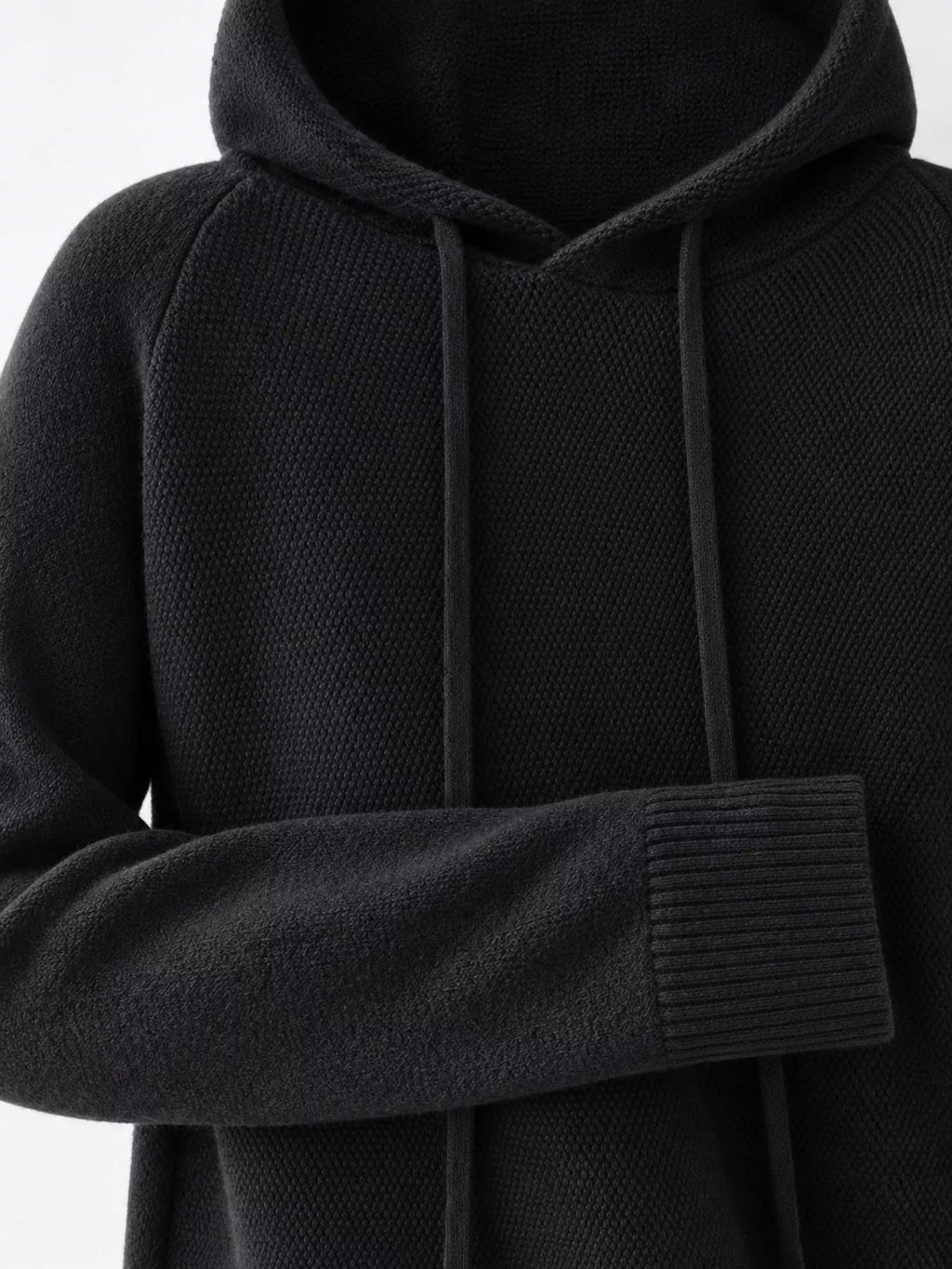 Drawstring Long Sleeve Hooded Knit Sweater