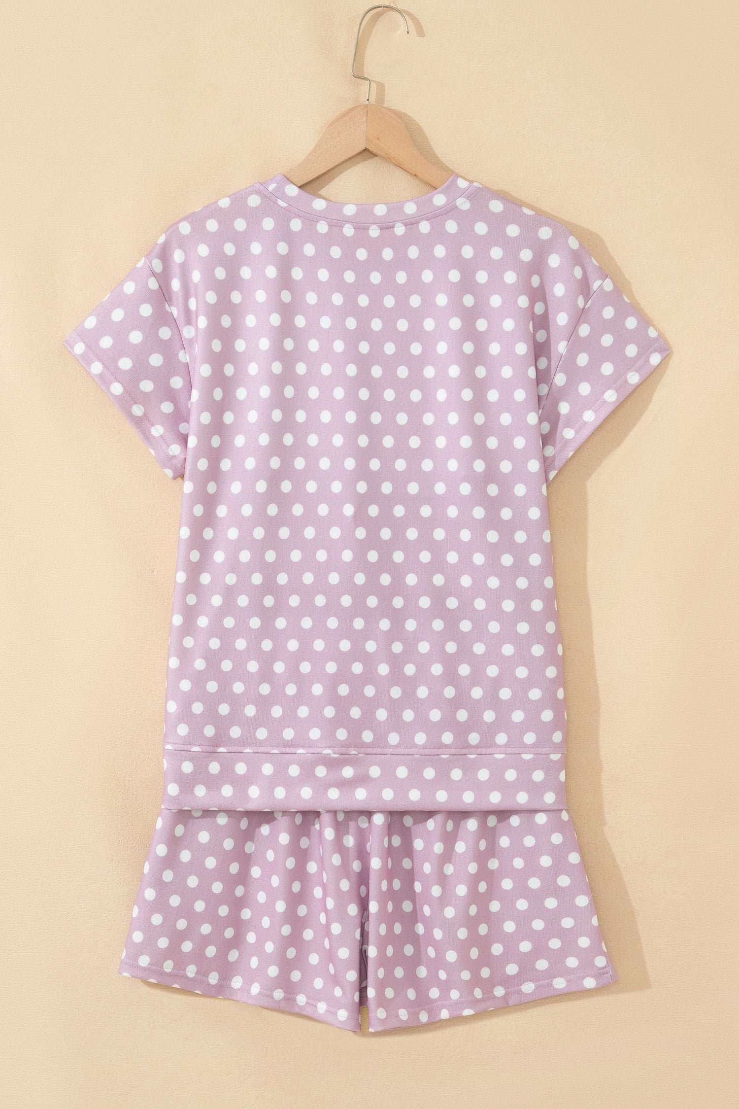Purple Polka Dot Print Short Set