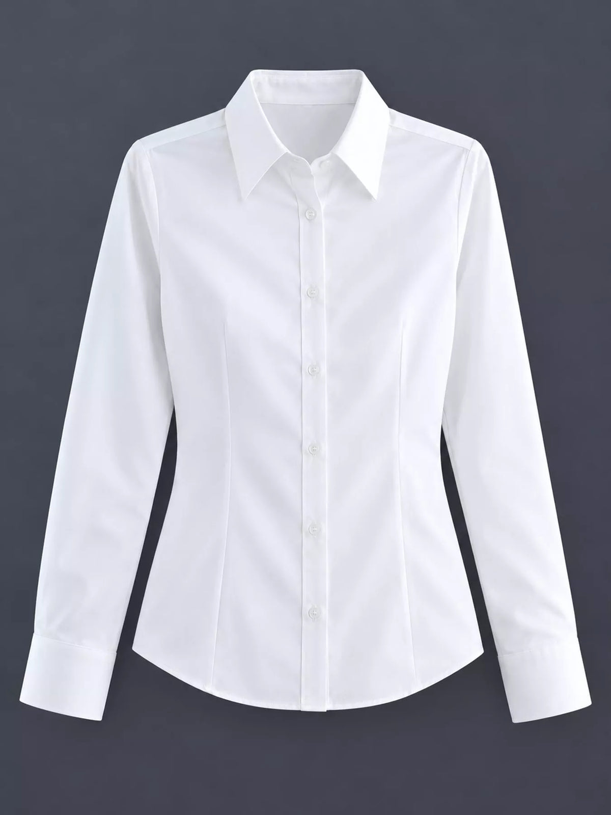 Full Size Classic Slim-Fit Button-Down Shirt Plus Size
