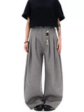 Men's Plus Size Wide Leg Pleated Pants