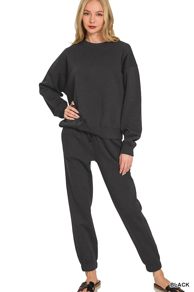 Fleece Long Sleeve Pullover and Jogger Set