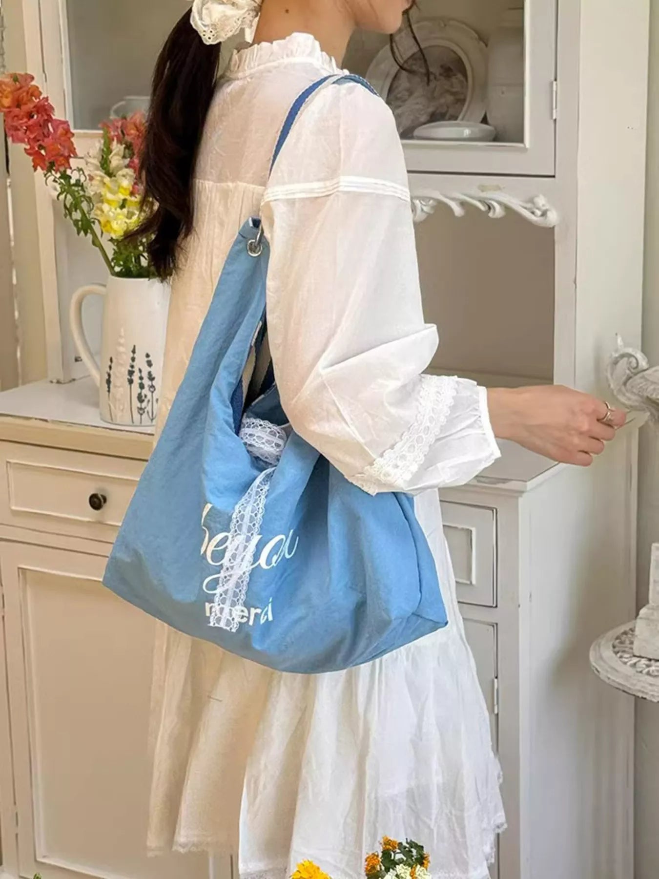 Striped Canvas Tote Bag