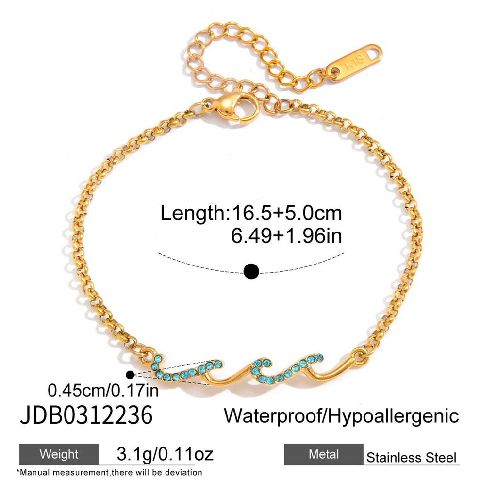 Blue Zircon Wave Bracelet