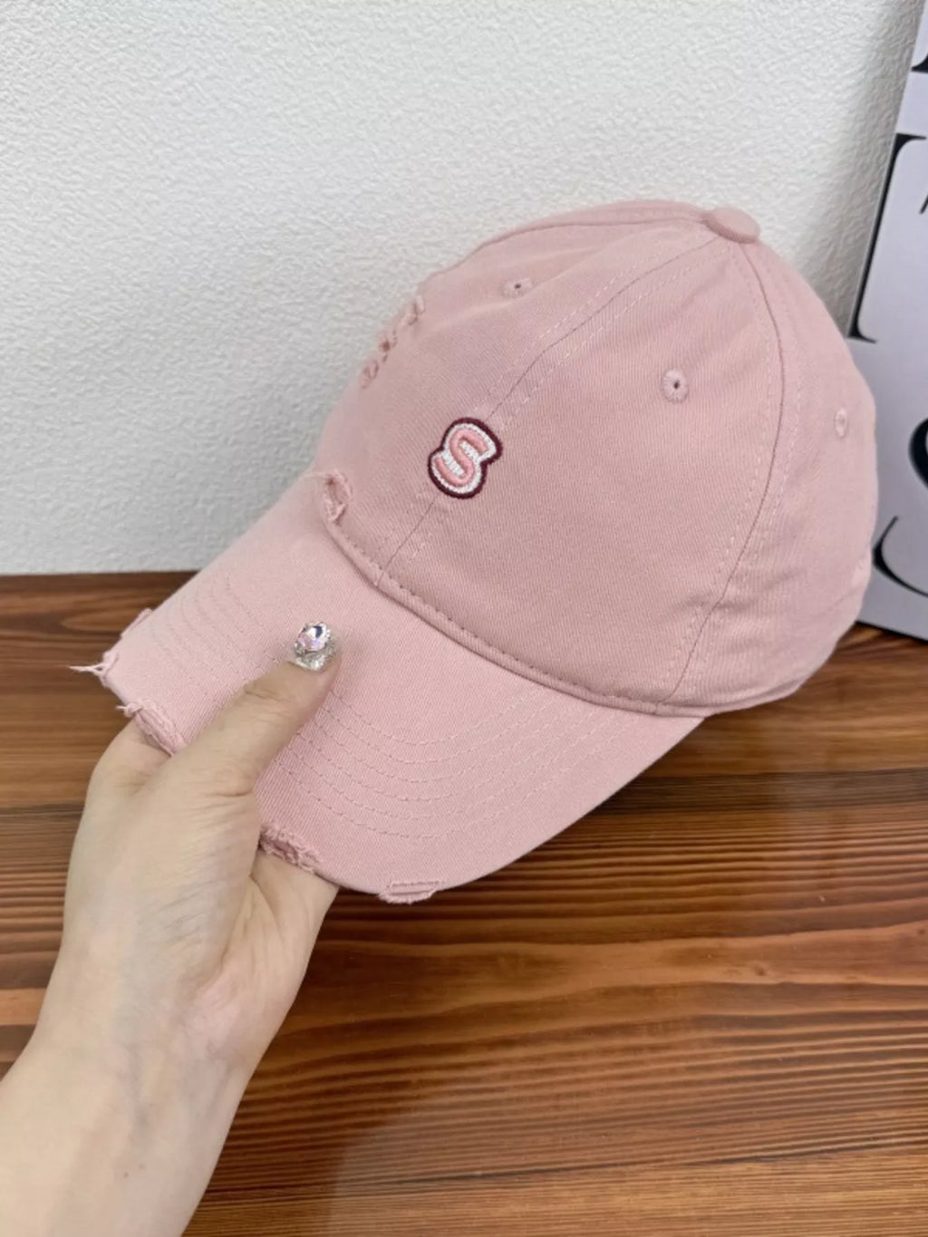 Distressed Embroidered Baseball Cap