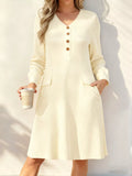 Full Size Ribbed Knit V-Neck Dress Plus Size