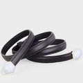 Leather Belt with Geometric Buckle
