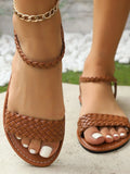 Open Toe Braided Strap Sandals