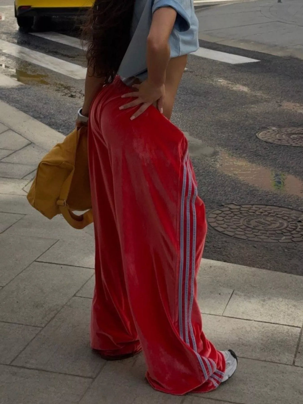 Velvet Wide-Leg Pants