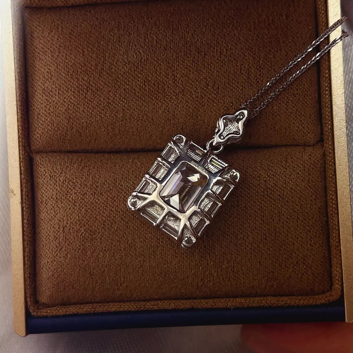 5 Carat 925 Sterling Silver Moissanite Pendant Necklace
