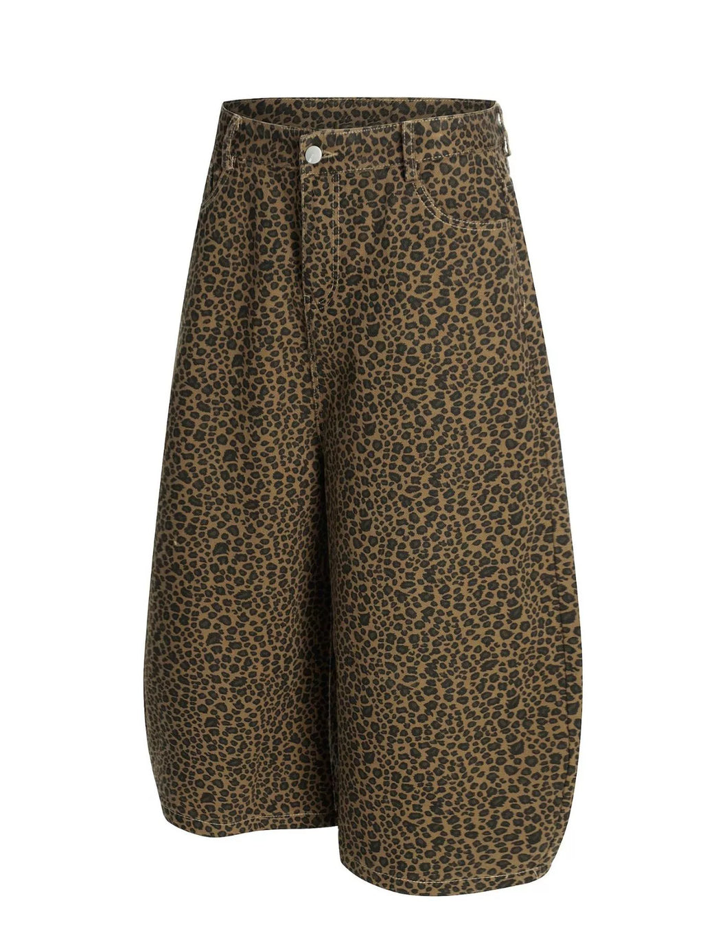 Men's Leopard Print Wide-Leg Capris