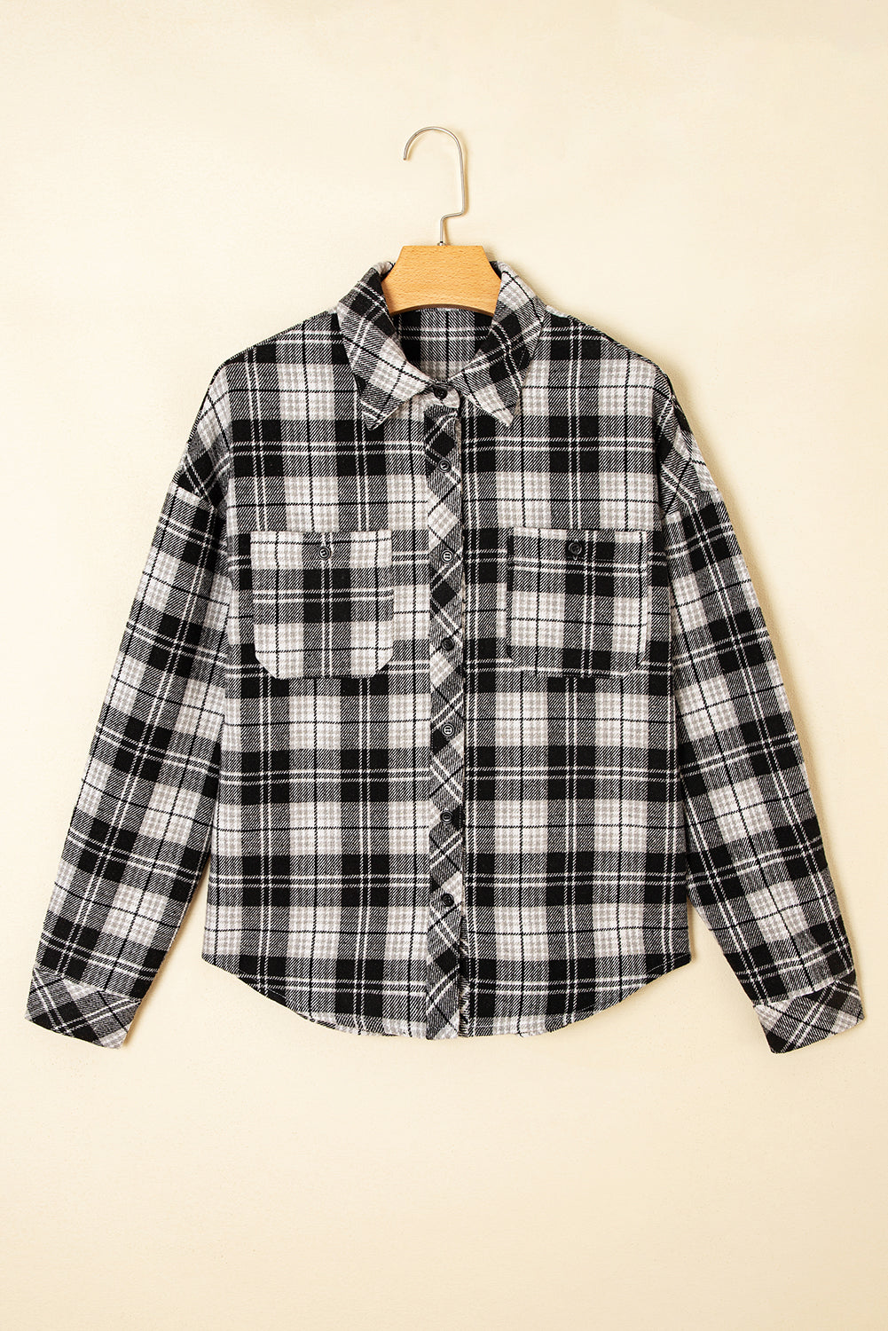 Plaid Chest Pocket Long Sleeve Buttoned Shirt