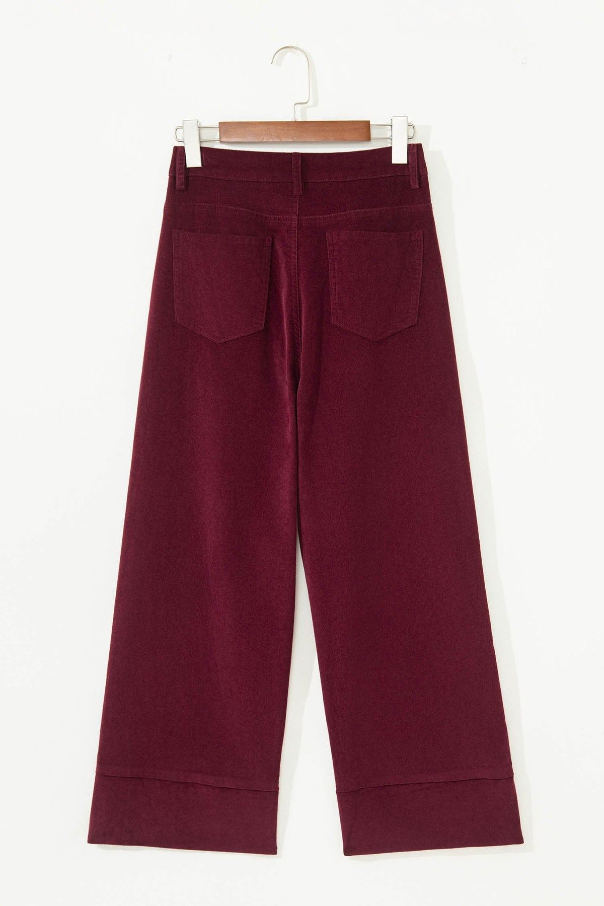 Solid Corduroy High Waist Wide Leg Pants