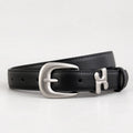 Leather Belt with Stylish H-Shaped Buckle