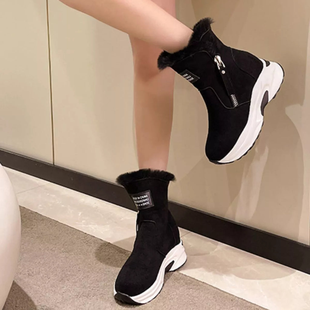 Side Zipper Platform Boots
