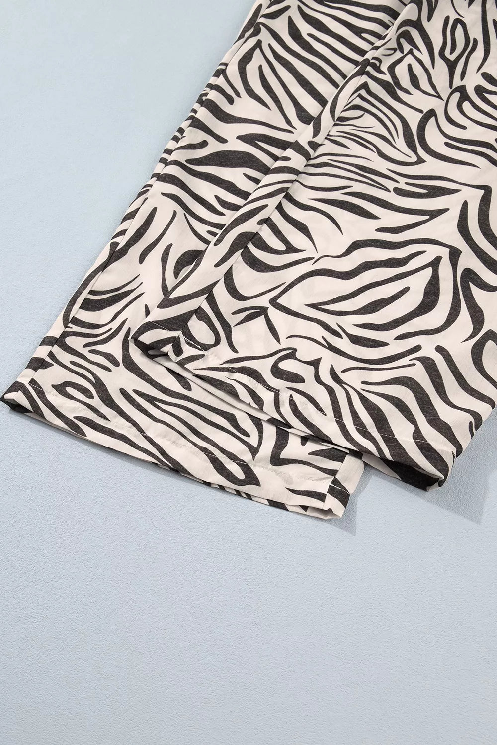 Multicolour Western Print Zebra Pattern Elastic Waist Pocket Pants