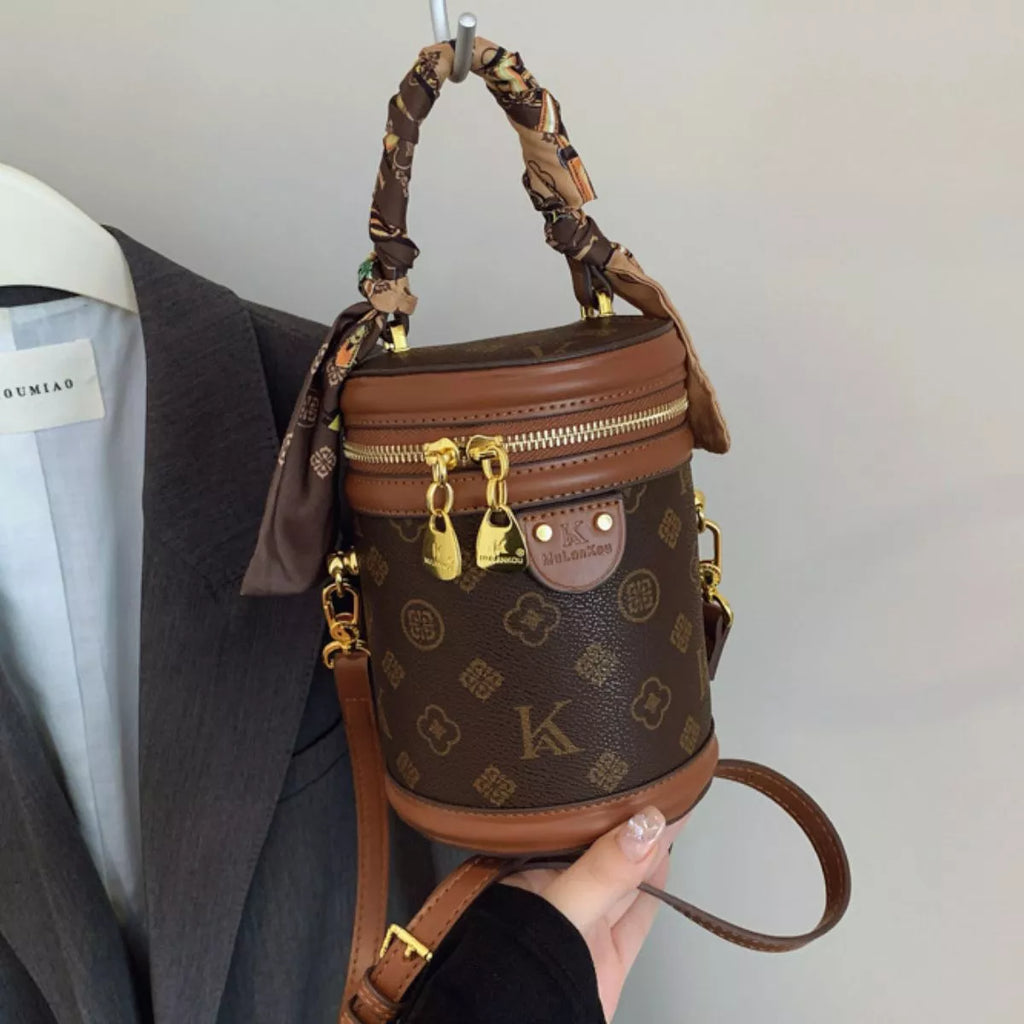 Top Handle Bucket Crossbody Bag